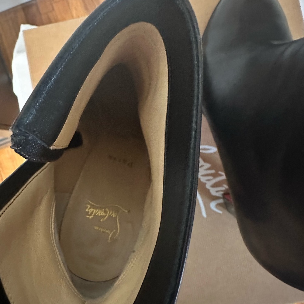 Christian Louboutin Black Leather Heeled Boots size 41 - Picture 6 of 14
